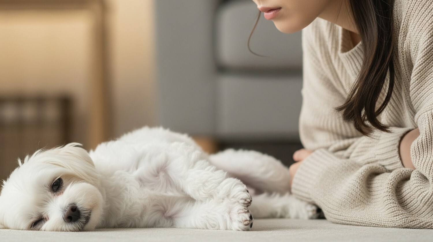 吠える犬と困る飼い主